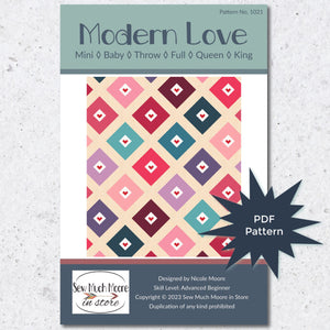 Modern Love Quilt Pattern - PDF Pattern