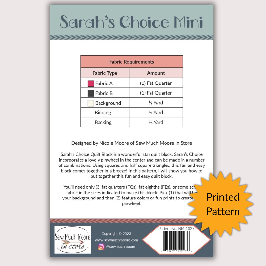 Sarah's Choice Mini Quilt – Sew Much Moore