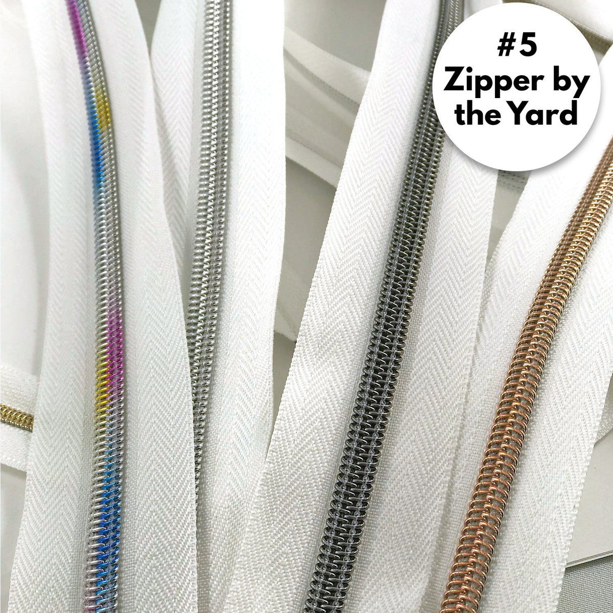 PECMER Zipper Tape by The Yard #5 with Pulls-Bulk Nylon Coil Zipper by The Yard Black 10 Yards Replacement - Long Zippers for Sewing Assorted