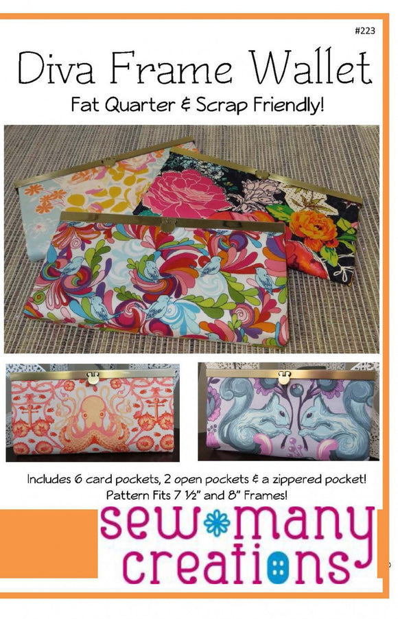 Diva Frame Wallet Pattern by Sew Many Creations