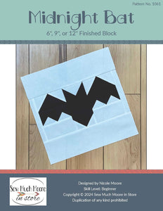 Midnight Bat Quilt Block PDF Pattern