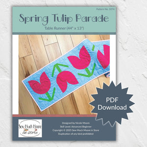 Spring Tulip Parade Table Runner - PDF