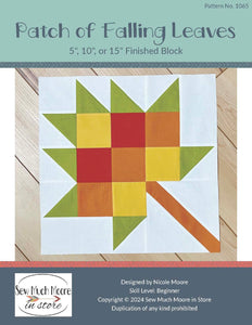 Patch of Falling Leaves Quilt Block PDF Pattern