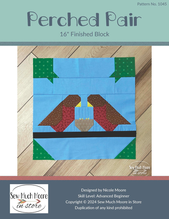 Perched Pair Quilt Block PDF Pattern