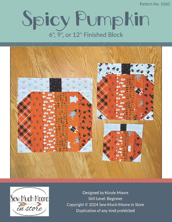 Spicy Pumpkin Quilt Block PDF Pattern