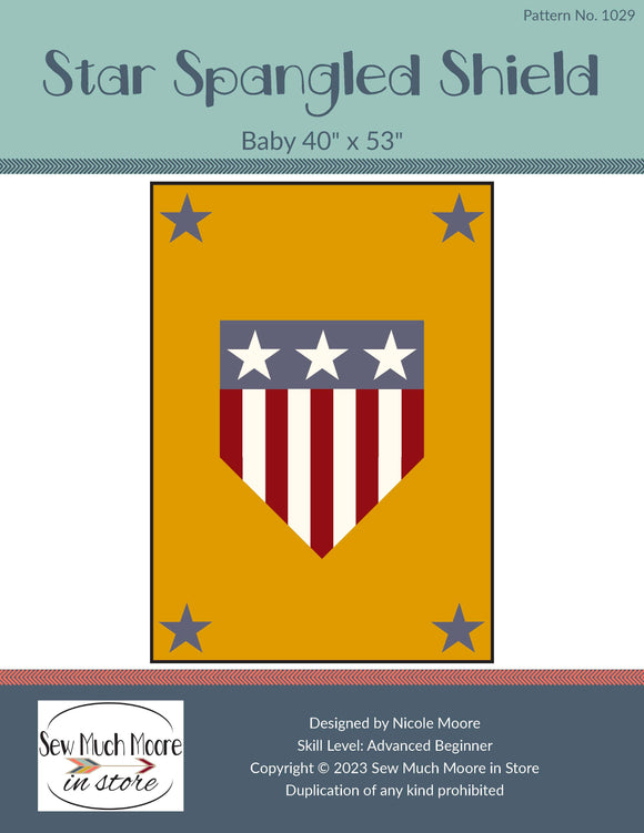 Star Spangled Shield Baby Quilt PDF Pattern