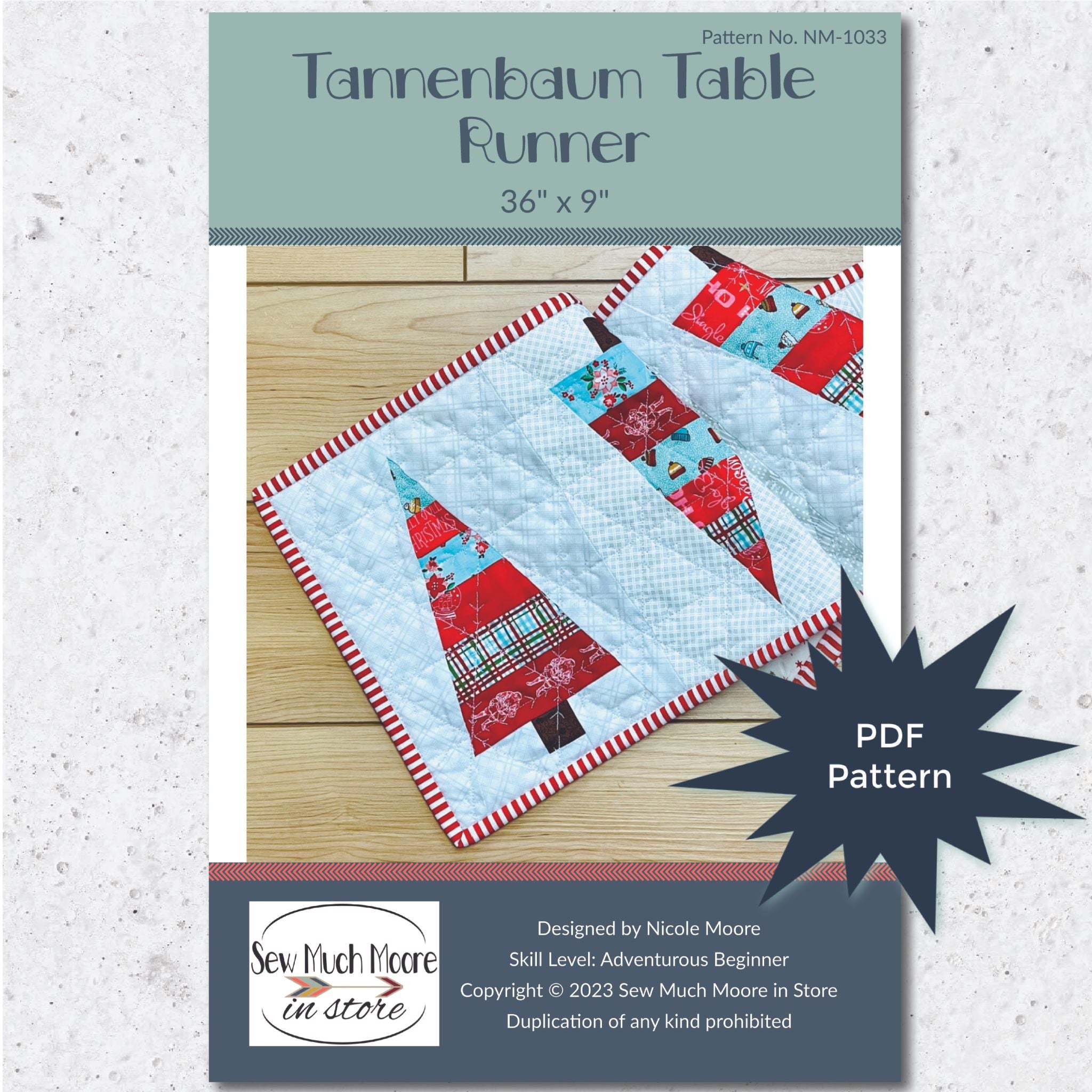 Thimble Table Runner Pattern Tannenbaum Table Runner PDF Pattern – Sew Much Moore