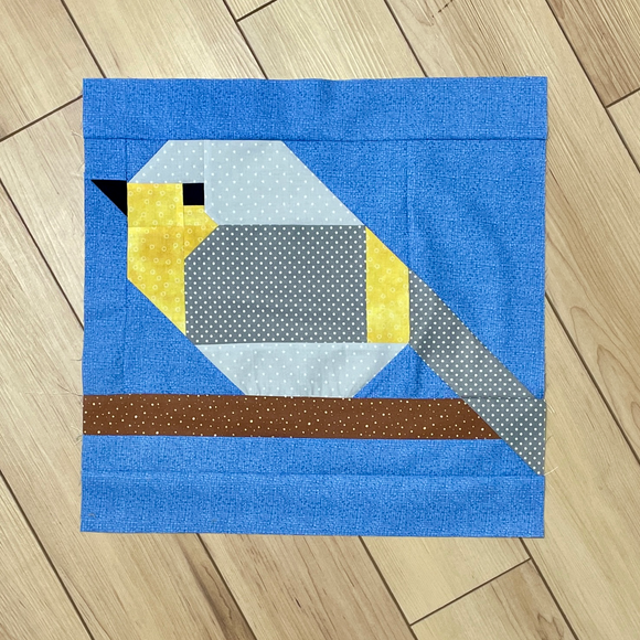 Yellow Rumped Warbler Quilt Block Pattern - PDF Pattern