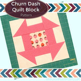 Churn Dash Quilt Block Pattern - WP Product Image