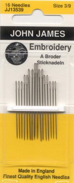 Embroidery Needles, Size 3/9