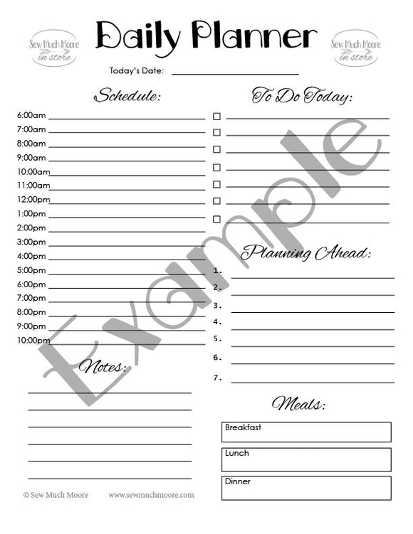 Daily Planner PDF Printable